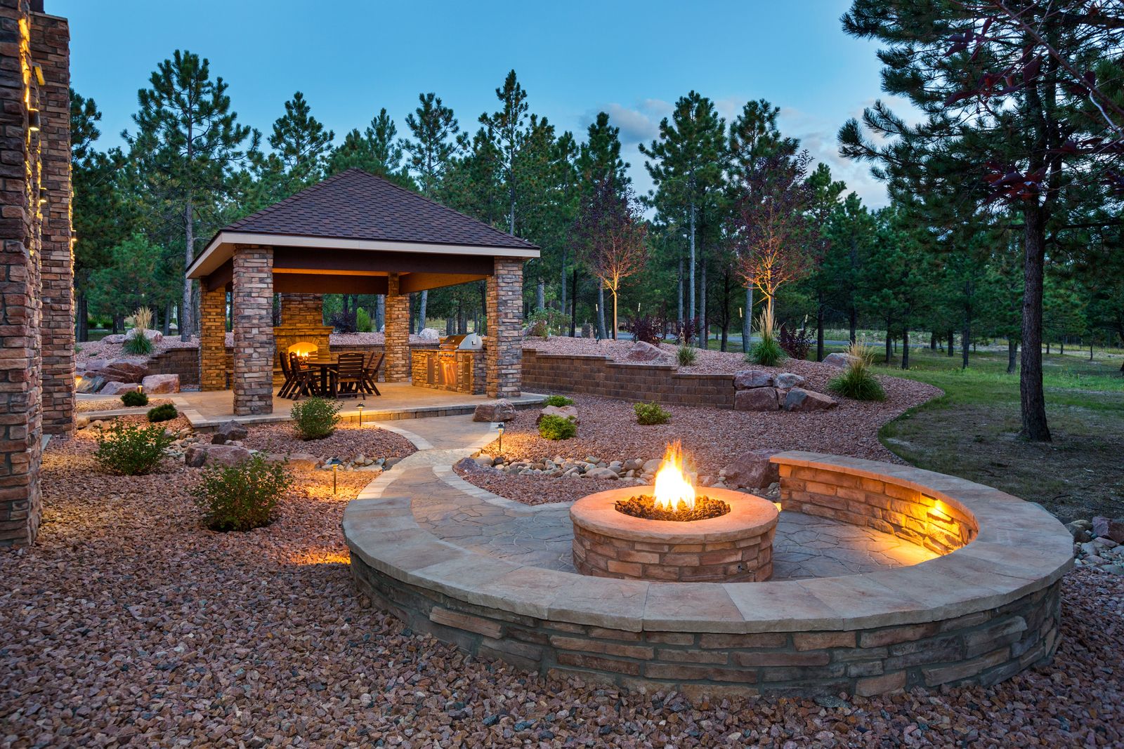 Backyard pool and outdoor living space